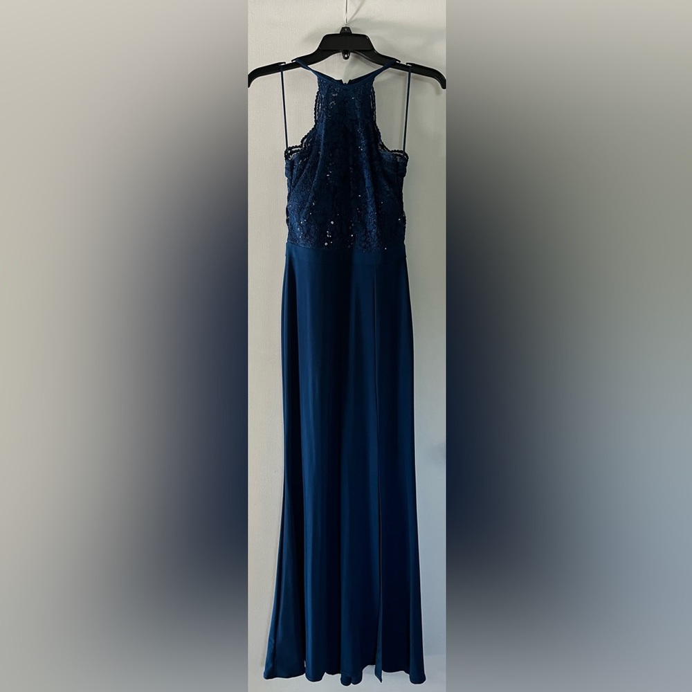Deep Blue Sequin Gown EUC Size 1
